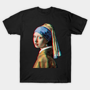 Girl with a Pearl Earring 3D Colorful Effect T-Shirt